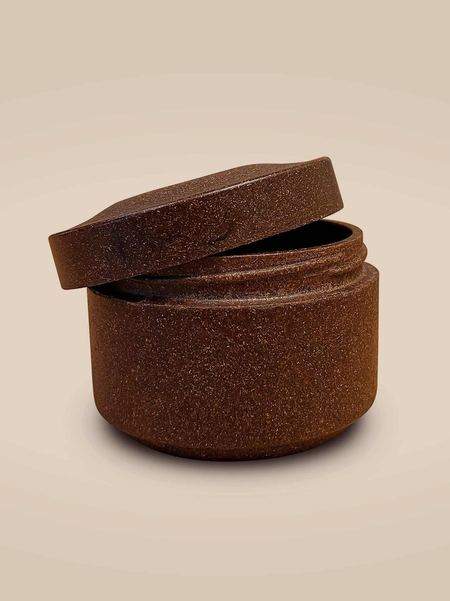Agropak Mocha Brown &mdash; 50ml bio-composite cosmetic jar, warm earthy tone