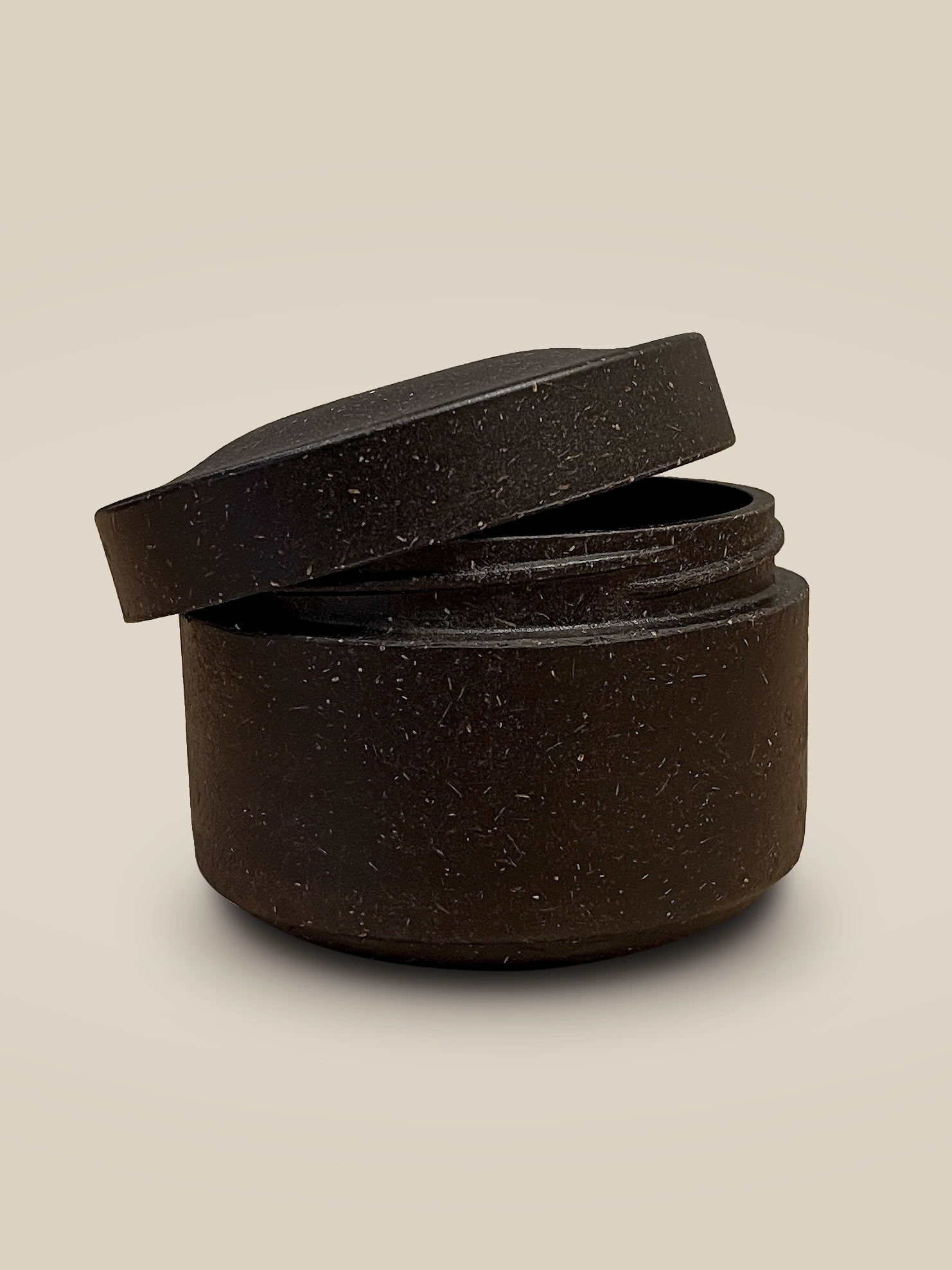 Agropak Noir Black &mdash; 50ml bio-composite cosmetic jar, deep matte finish
