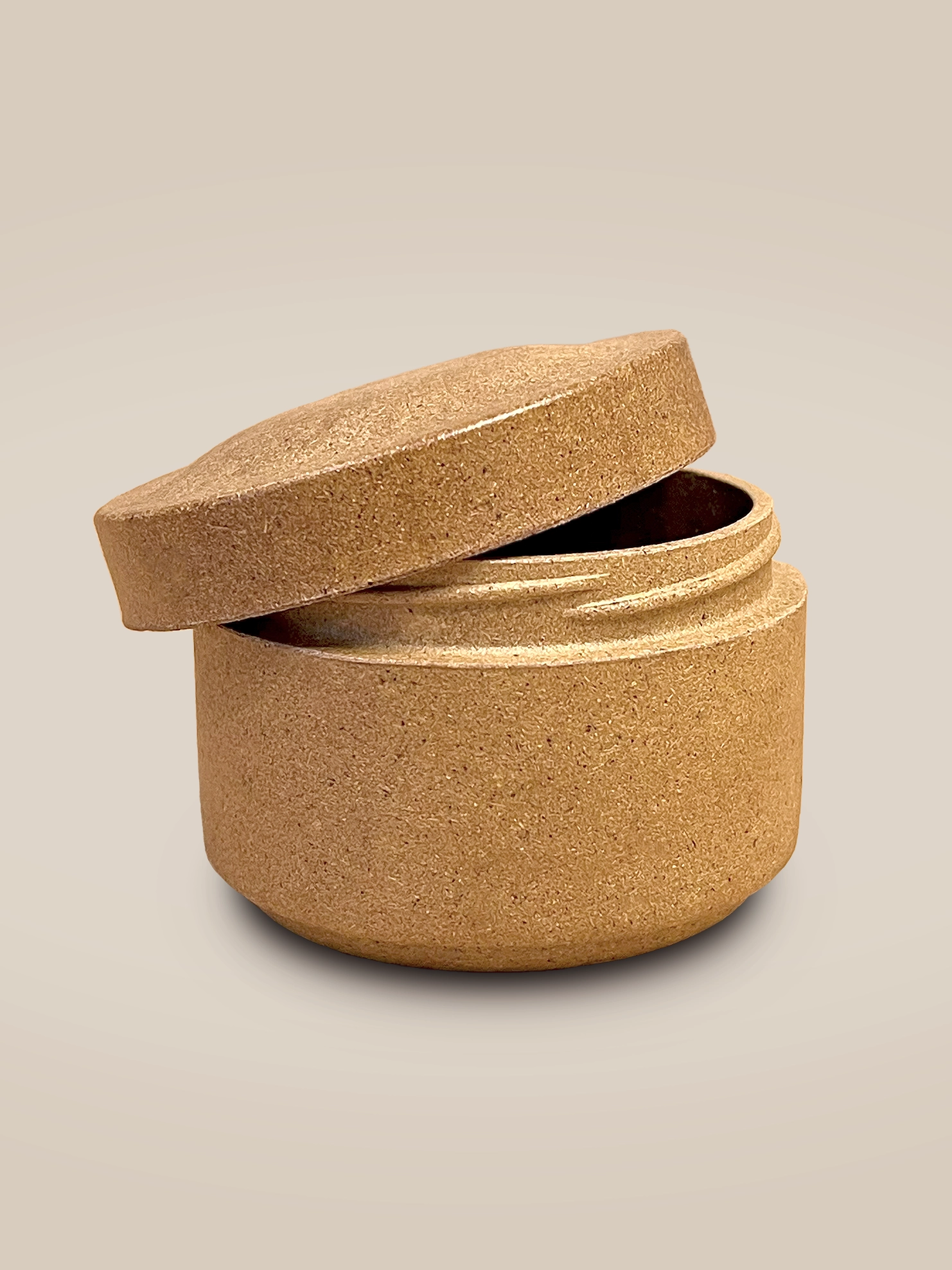 Agropak Sandstone &mdash; 50ml bio-composite cosmetic jar, light natural surface